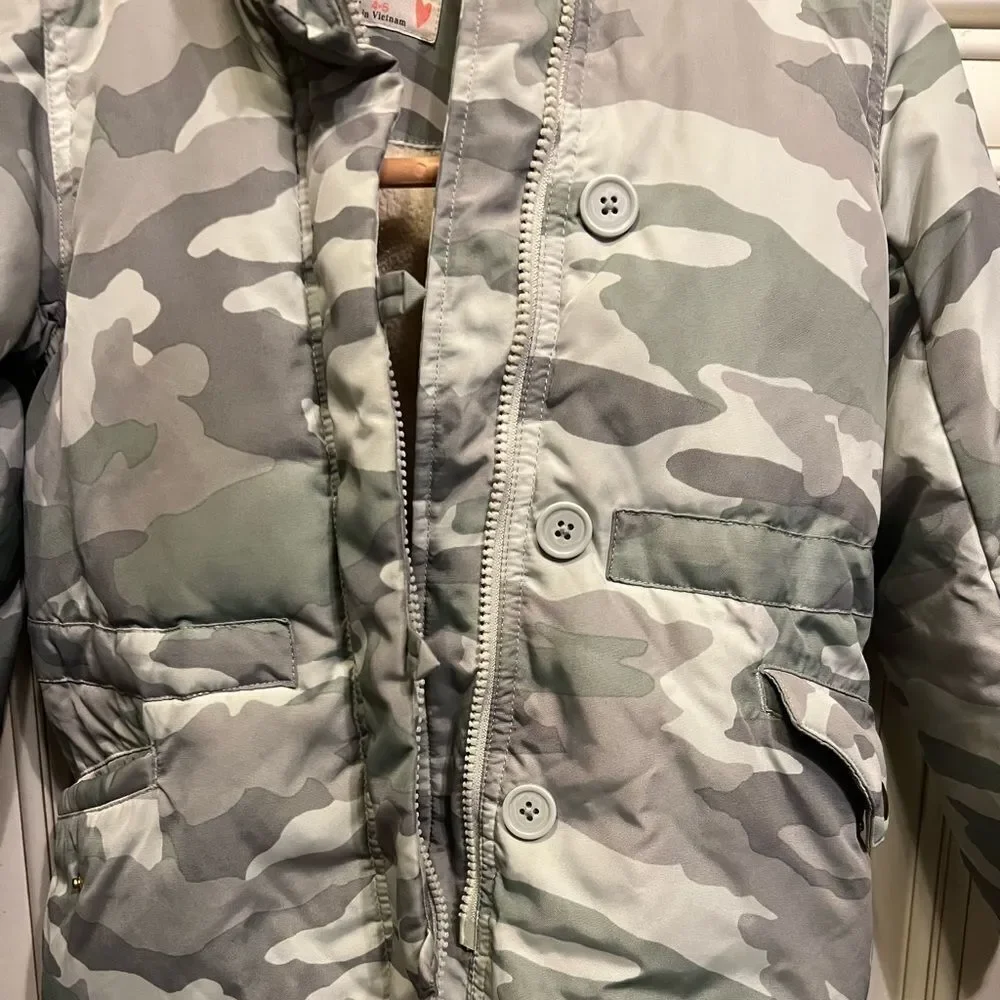 J.crew Girls crewcuts camo print fleece  jacket 4-5